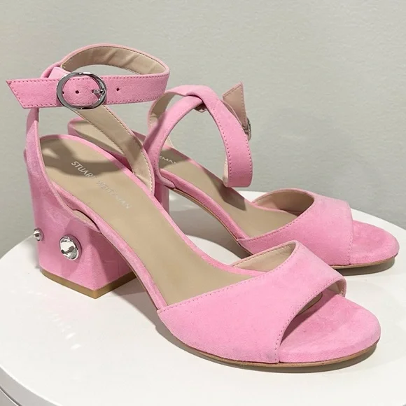 🌹STUART WEITZMAN 🌹 Allshine 75 Crystal-Embellished Suede Sandals Size: 6B - Picture 5 of 10